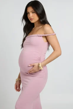 Robe Maxi Bardot Torsadée De Maternité