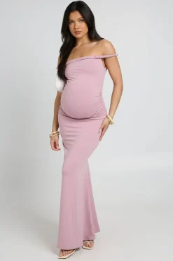 Robe Maxi Bardot Torsadée De Maternité