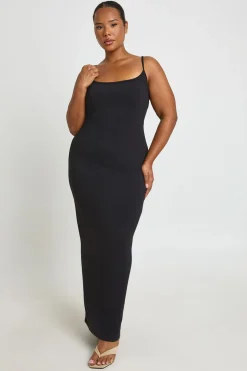 Robe Maxi Basique À Encolure Carrée Plus