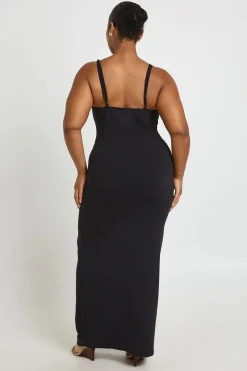 Robe Maxi Basique À Encolure Carrée Plus