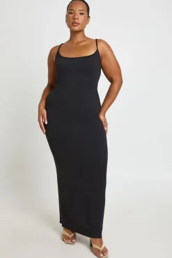 Robe Maxi Basique À Encolure Carrée Plus
