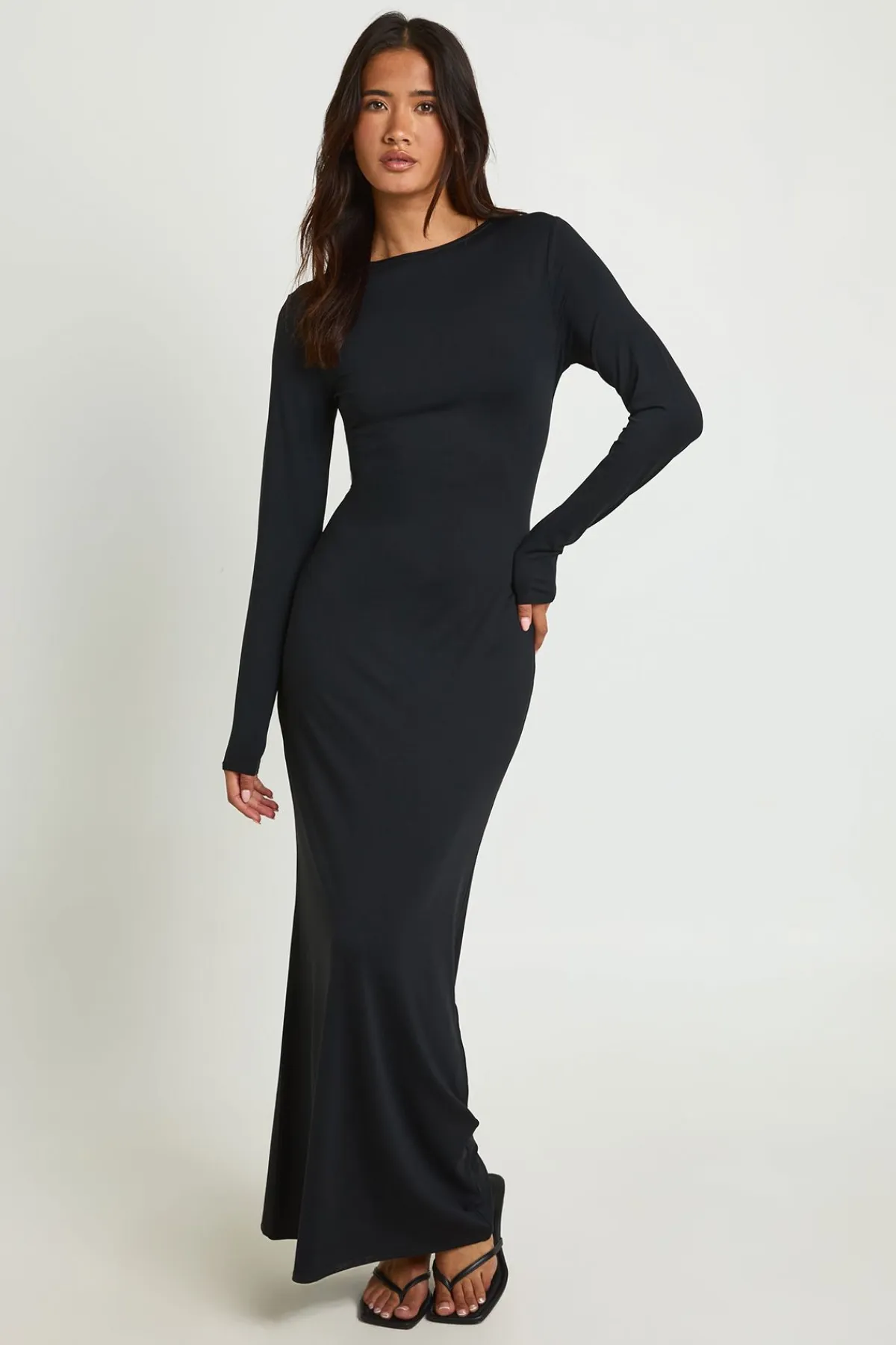 boohoo Robe Maxi Basique Ultra Douce À Manches Longues<Femme Basiques|Robes À Manches Longues