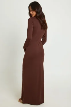 boohoo Robe Maxi Basique Ultra Douce À Manches Longues<Femme Basiques|Robes À Manches Longues