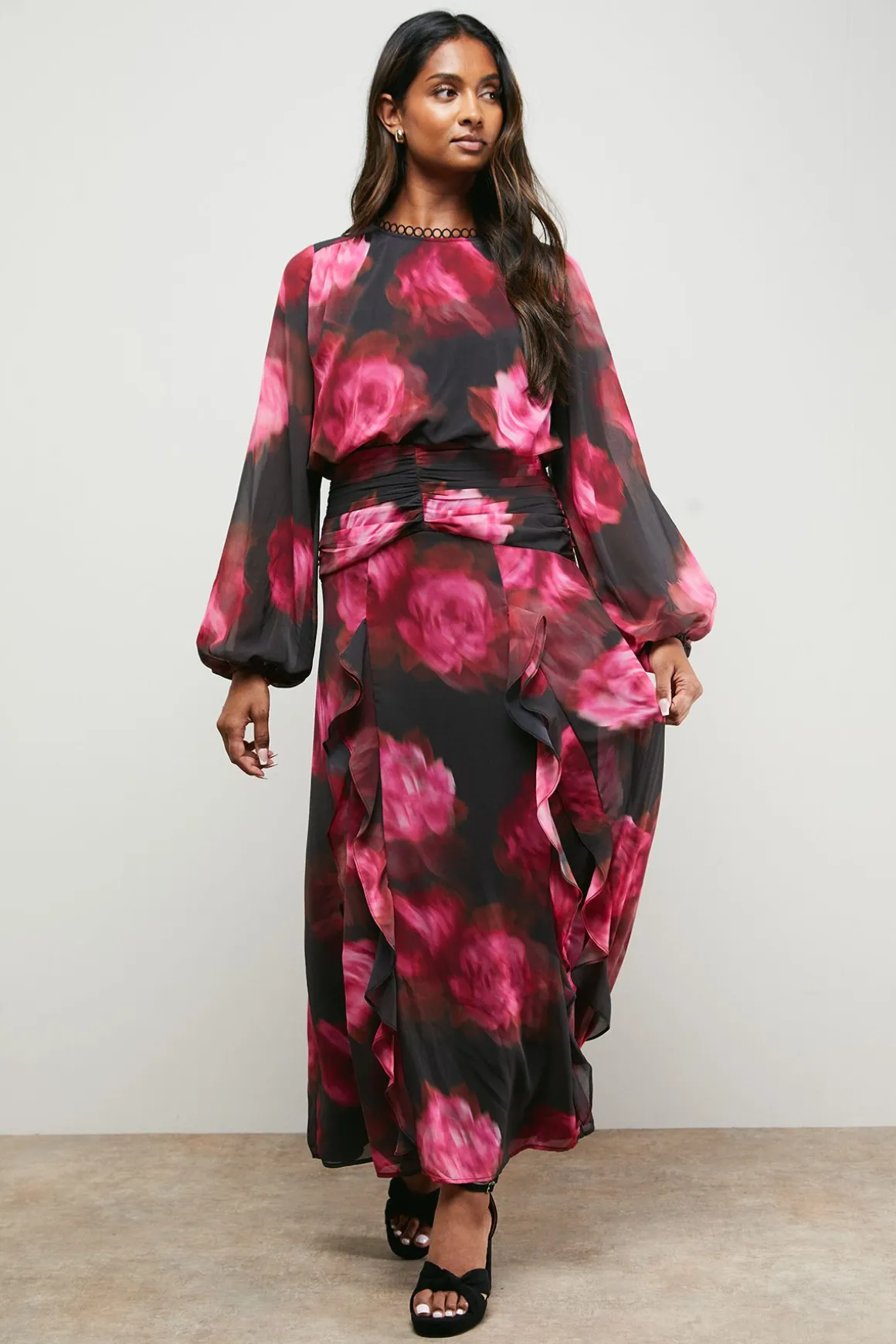 Robe Maxi Bohème à Manches Longues