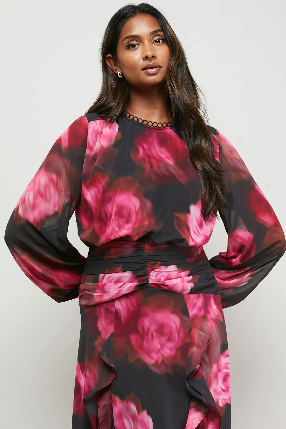 Robe Maxi Bohème à Manches Longues