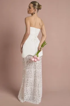 boohoo Robe Maxi à Bustier Corset et Jupe en Dentelle<Femme Robes Corset|Robes Moulantes