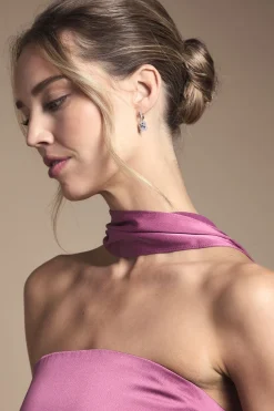 Oasis Robe Maxi Bustier en Satin pour Demoiselle d'Honneur avec Foulard<Femme Robes Demoiselles D'Honneur|Satin Et Dentelle