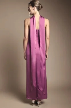 Oasis Robe Maxi Bustier en Satin pour Demoiselle d'Honneur avec Foulard<Femme Robes Demoiselles D'Honneur|Satin Et Dentelle