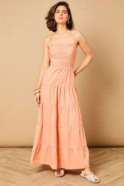 Oasis Robe Maxi à Bustier Froncé et Dos Noué<Femme Robes|Robes Longues