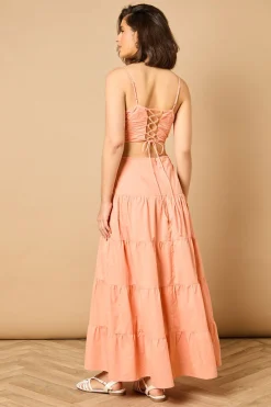Oasis Robe Maxi à Bustier Froncé et Dos Noué<Femme Robes|Robes Longues