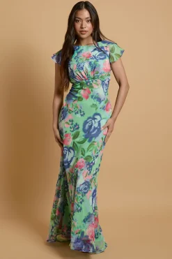 Robe Maxi Cascade À Imprimé Floral Orchidée Petite