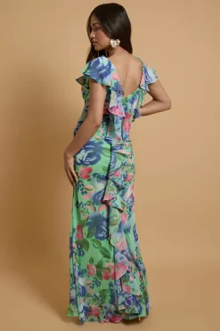 Robe Maxi Cascade À Imprimé Floral Orchidée Petite