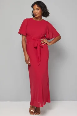 Robe Maxi Ceinturée Coupe Biais