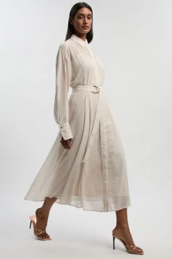KarenMillen Robe Maxi Chemise À Manches Longues Ornée De Strass Thermocollants Petite Taille<Femme Robes À Manches Longues|Robes