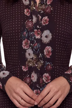 Robe Maxi Chemise À Volants Étagés Motif Floral