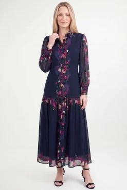 Robe Maxi Chemise À Volants Étagés Motif Floral Petite
