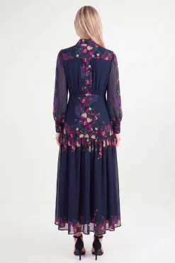 Robe Maxi Chemise À Volants Étagés Motif Floral Petite