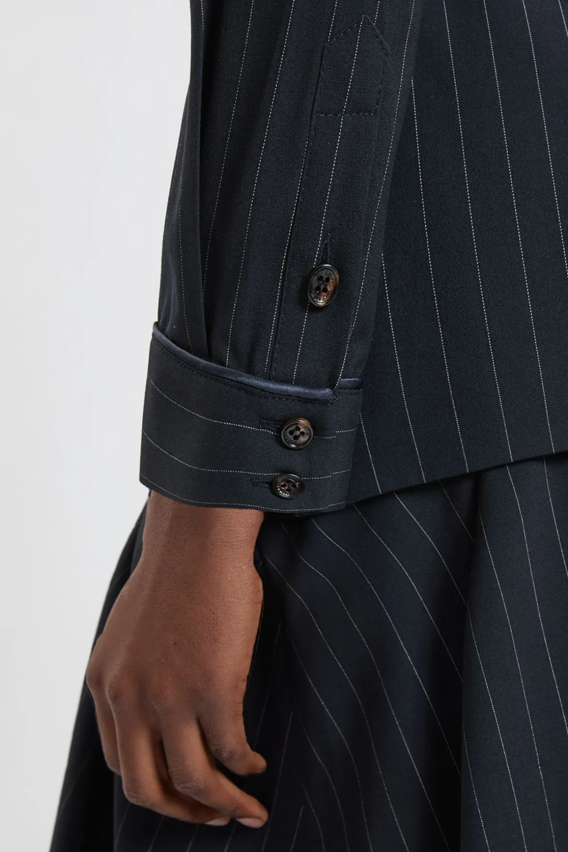 Robe Maxi Cintrée À Rayures Tennis Avec Col Chemisier