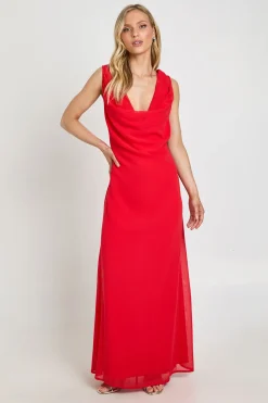 Robe Maxi Col Bénitier En Mousseline Petite