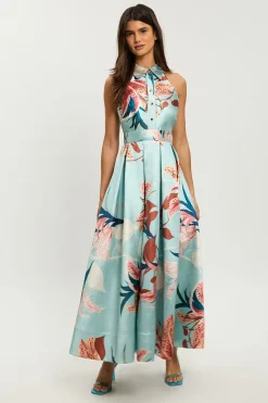 KarenMillen Robe Maxi Col Chemise Imprimé Petite Lilly En Sergé<Femme Toutes Les Robes|Robes Longues