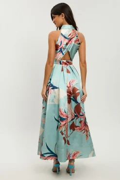 KarenMillen Robe Maxi Col Chemise Imprimé Petite Lilly En Sergé<Femme Toutes Les Robes|Robes Longues