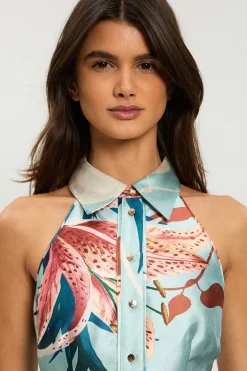 KarenMillen Robe Maxi Col Chemise Imprimé Petite Lilly En Sergé<Femme Toutes Les Robes|Robes Longues