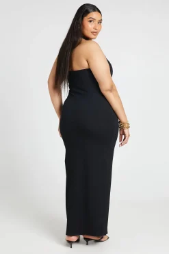 Robe Maxi À Col Licou En Maille Côtelée Grande Taille