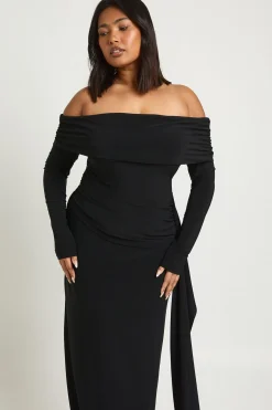 Robe Maxi Colonne Bardot Moulante Grande Taille