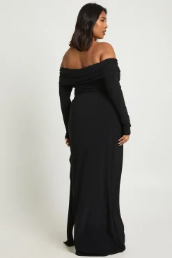 Robe Maxi Colonne Bardot Moulante Grande Taille