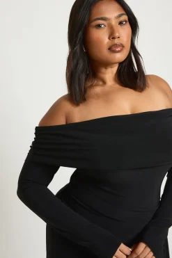Robe Maxi Colonne Bardot Moulante Grande Taille
