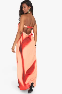 Robe Maxi Colonne à Imprimé Tropical