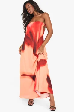 Robe Maxi Colonne à Imprimé Tropical