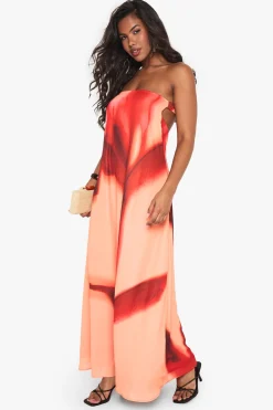 Robe Maxi Colonne à Imprimé Tropical