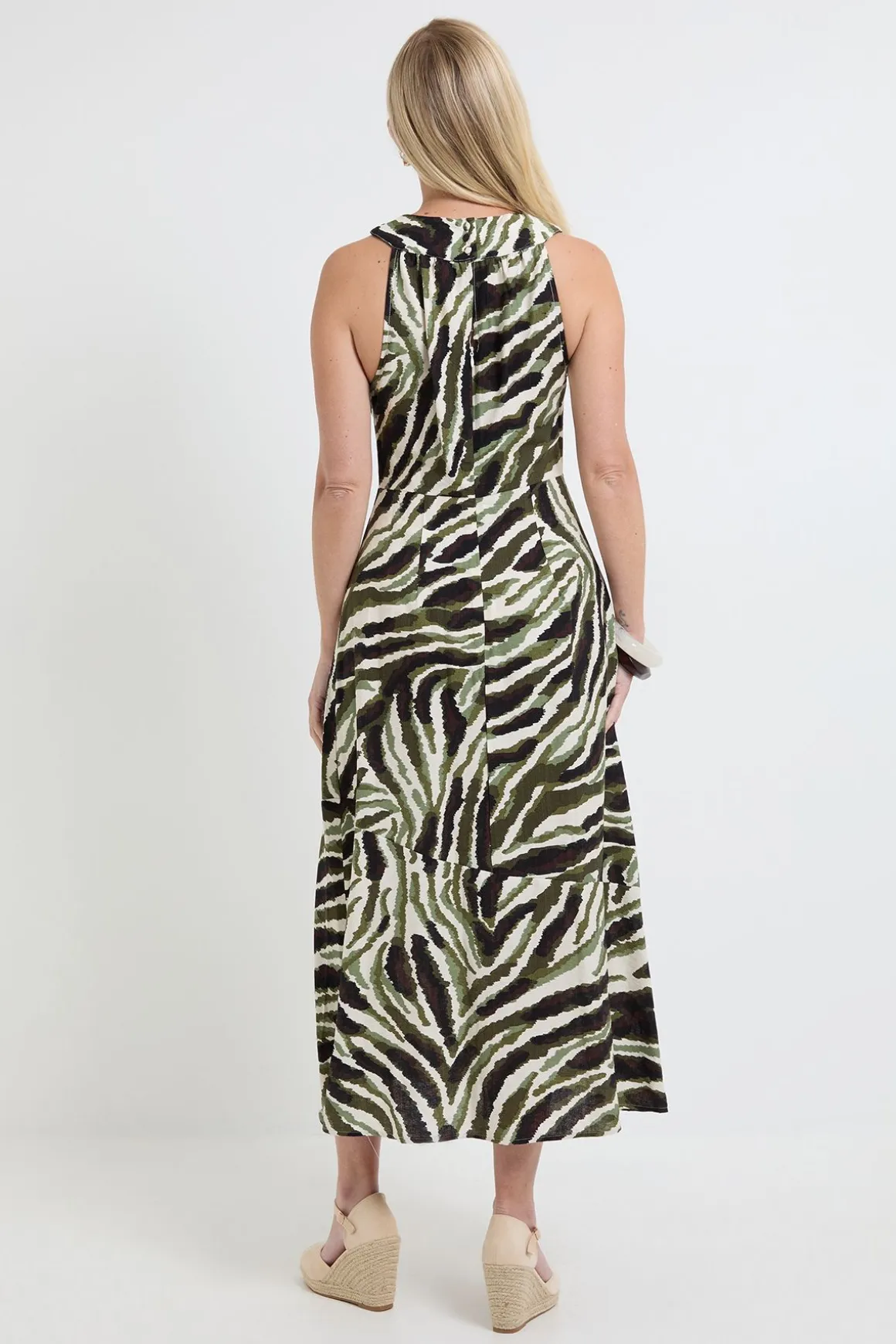 Robe Maxi À Col Torsadé Imprimé Abstrait Petite