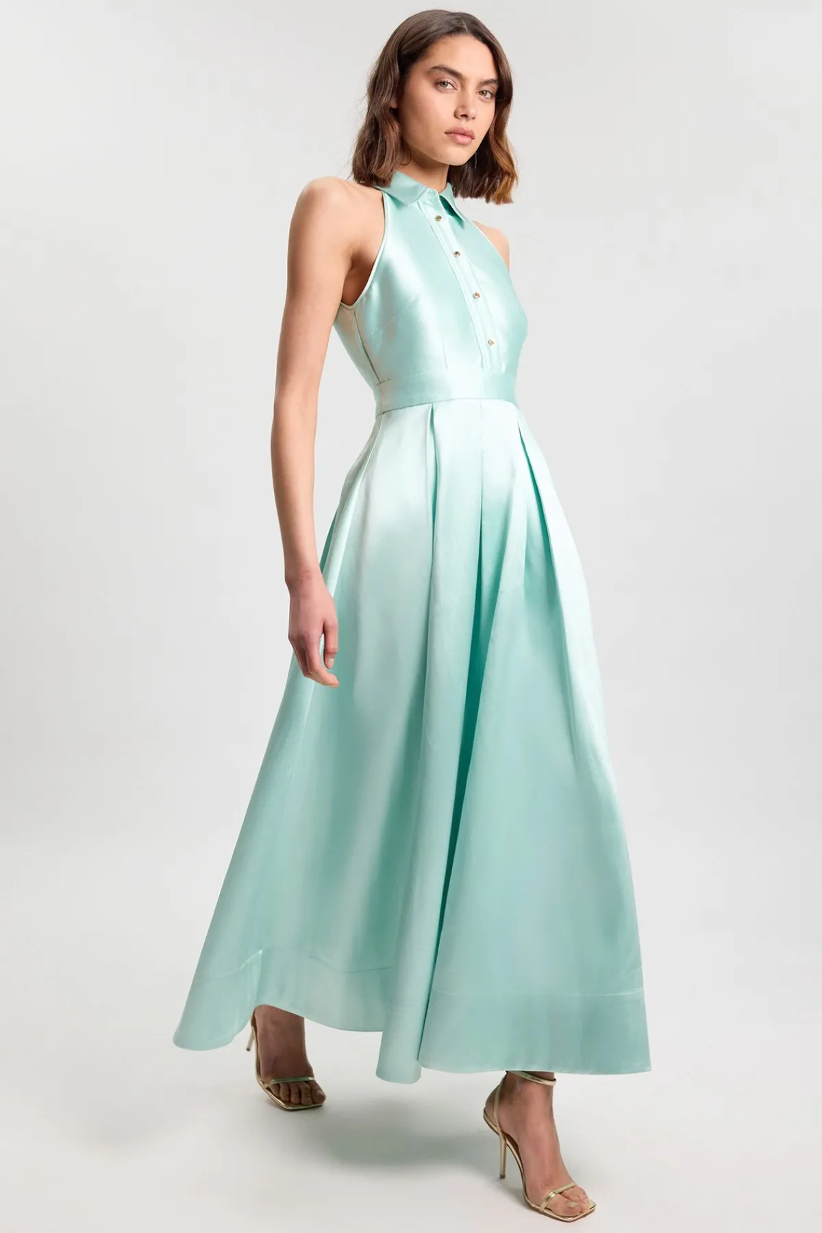 KarenMillen Robe Maxi Col Twill Petite<Femme Toutes Les Robes|Robes Longues