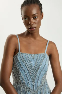 Robe Maxi Corset À Cristaux Petite