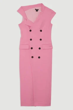 Robe maxi crayon ajustée stretch pour petite taille à col asymétrique