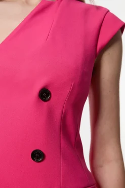 Robe Maxi Crayon Ajustée Stretch Compact à Col Asymétrique