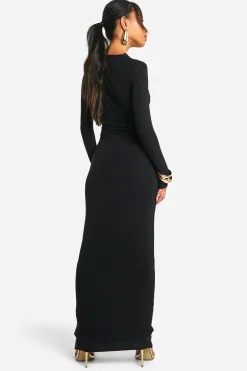 Robe Maxi à Découpe Détail Ornemental