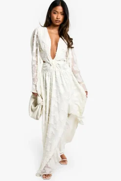 Robe Maxi Découpée Texturée