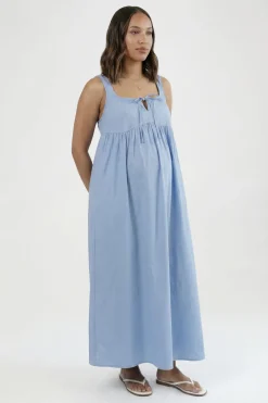 Robe Maxi De Maternité Avec Détail Nœud Sur Le Devant