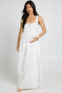 boohoo Robe Maxi De Maternité Avec Détail À Nouer Sur Le Devant<Femme Toutes Les Robes|Robes Longues