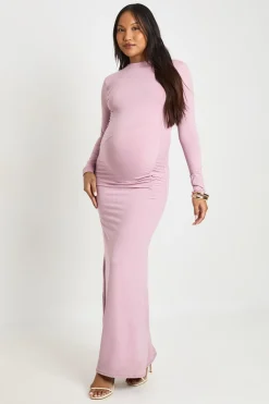 Robe Maxi De Maternité Avec Détail Froncé Sur Le Côté