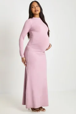 Robe Maxi De Maternité Avec Détail Froncé Sur Le Côté
