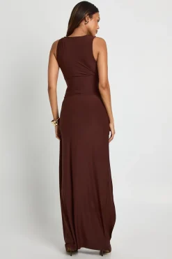 Robe maxi de maternité avec détails de garniture et fronces