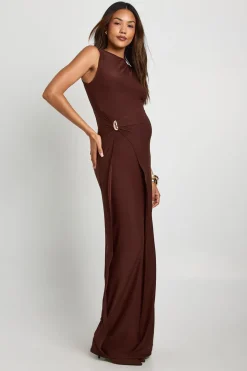 Robe maxi de maternité avec détails de garniture et fronces