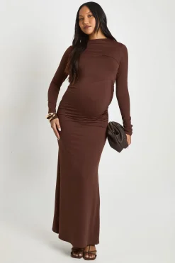 Robe Maxi De Maternité Avec Détail Froncé Sur Les Côtés