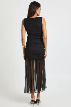 boohoo Robe Maxi De Maternité Avec Jupe Transparente Et Taille Froncée<Femme Robes De Soirée|Toutes Les Robes