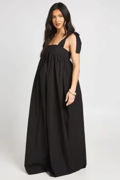 Robe Maxi De Maternité À Bretelles Nouées