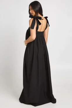 Robe Maxi De Maternité À Bretelles Nouées
